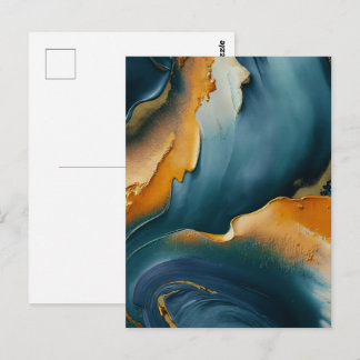 Convergence – Abstract Fields Of Motion And Gold Postcard