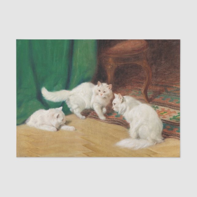 Conversation Among Cats by Arthur Heyer Tissue Paper (Front)