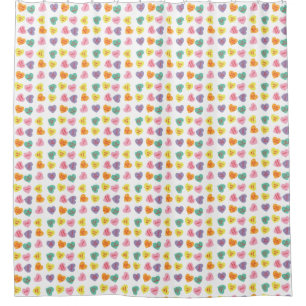 Conversation Candy Hearts Shower Curtain