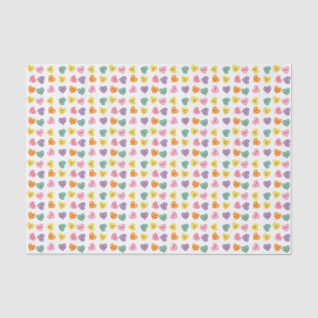Conversation Candy Hearts Tissue Paper (Front)