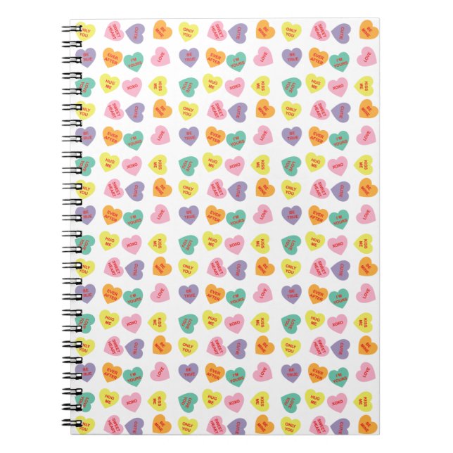 Conversation Coeurs bonbons Carnet spiral (Devant)