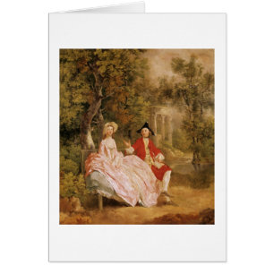 Conversation en parc, portrait de l'artiste et