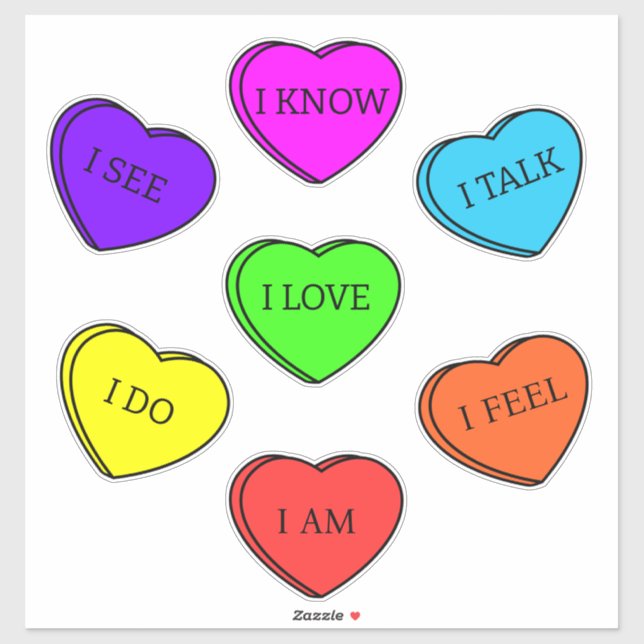 Conversation Hearts | Chakra Affirmations (Sheet)