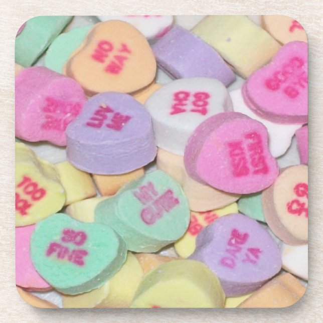 Conversation Hearts Coaster (Front)