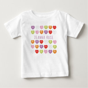 Conversation Hearts Personalized Baby T Shirt