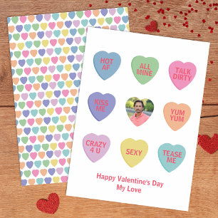 Conversation Hearts Photo Valentine Card for Him