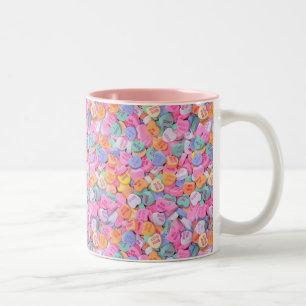 Conversation Hearts Two-Tone Coffee Mug