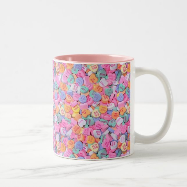 Conversation Hearts Two-Tone Coffee Mug (Right)