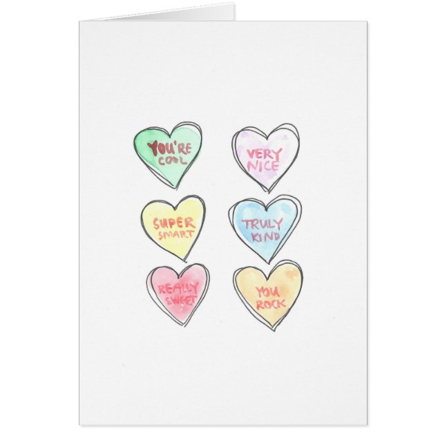 Conversation Hearts Valentine's Day Greeting Card (Front)