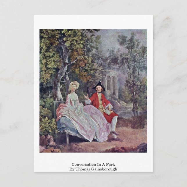 Conversation In A Park By Thomas Gainsborough Postcard (Front)