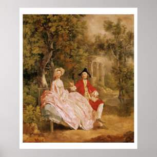 Conversation in a Park, portrait of the artist and Poster