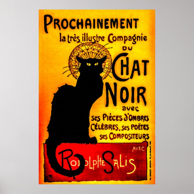 Conversation Noir - Poster de chat noir (Devant)