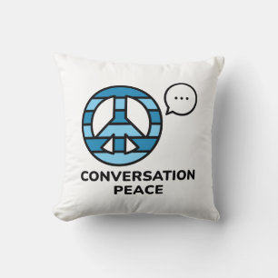 Conversation Peace Throw Pillow
