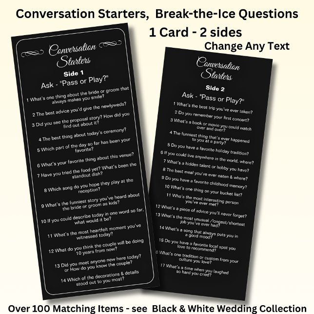 Conversation Starters - Break The Ice Questions  Menu (Creator Uploaded)