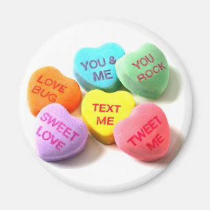 Conversation Valentine Candy Hearts Magnet