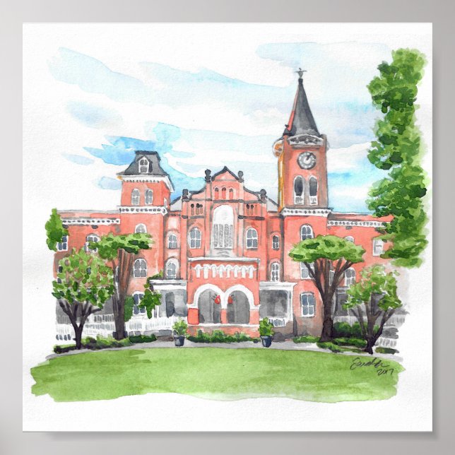 Converse Wilson Hall Watercolor Print (Front)