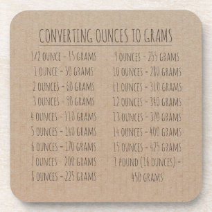 Conversion Chart Weight Vintage Simple Kraft Paper Coaster
