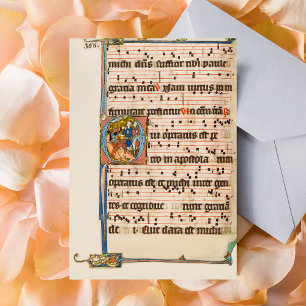 Conversion of saint Paul Medieval Manuscript Postcard