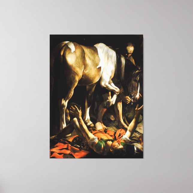 Conversion on the Way to Damascus by Caravaggio Canvas Print (Front)