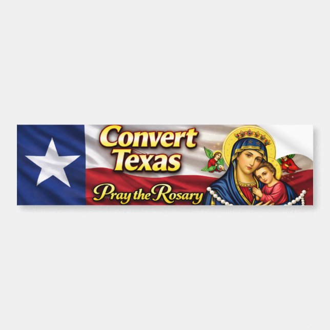 Convert Texas Rosary Bumper Sticker (Devant)