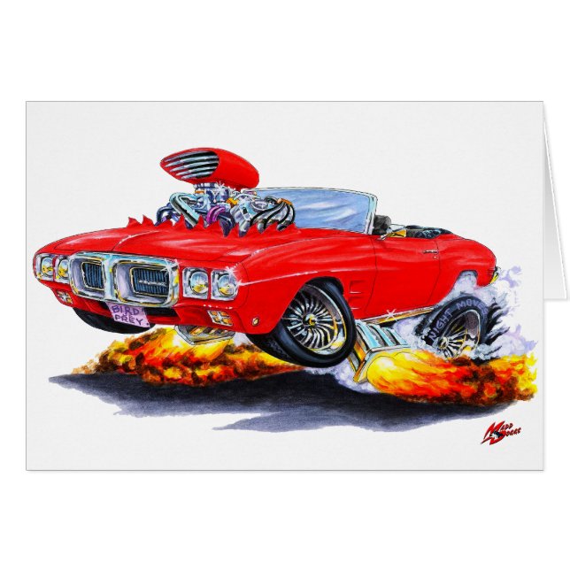 Convertible 1969 rouge de Firebird (Devant horizontal)