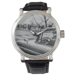 Convertible classic car at paris street watch