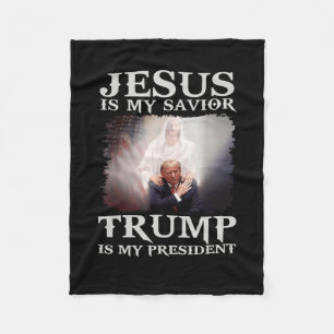 Convicted Felon Jesus Is My Saviour Trump Is My Pr Fleece Blanket