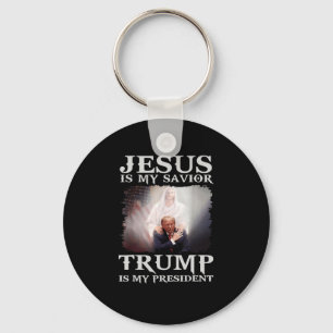 Convicted Felon Jesus Is My Saviour Trump Is My Pr Keychain