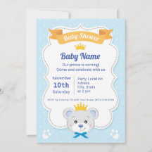 Convite Chá de Bebê “Prince Bear”