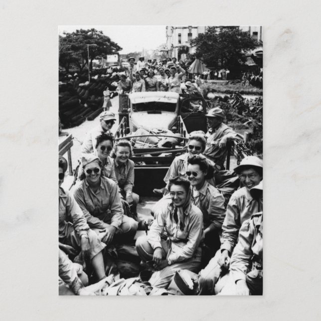 Convoy of Nurses WWII Postcard (Front)