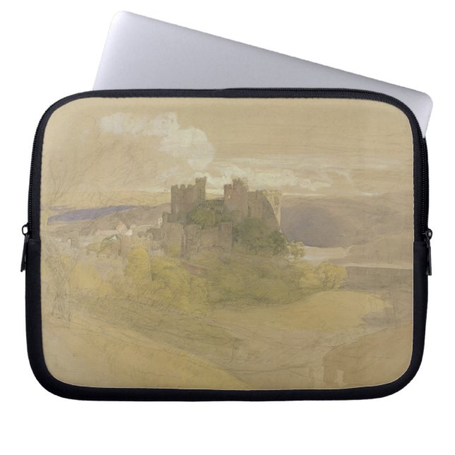 Conway Castle (graphite, w/c and gouache on paper Laptop Sleeve (Front)