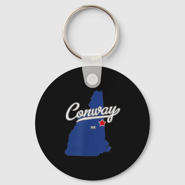 Conway New Hampshire Nh Map  Keychain (Front)