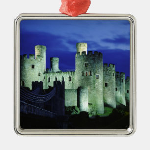 Conwy Castle, Gwynedd, Wales Metal Ornament