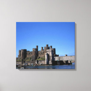 Conwy Castle North Wales Postcard Poster Faux Canv Canvas Print