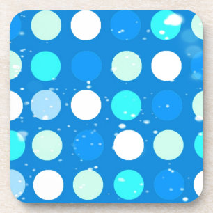 Coo big blue, white, light blue polka dots coaster