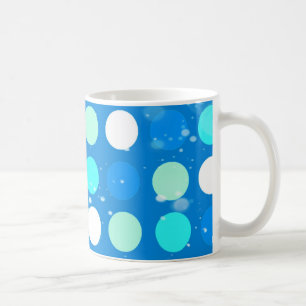 Coo big blue, white, light blue polka dots coffee mug