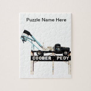 Coober Pedy Opal Mining Truck Welcome Sign Jigsaw Puzzle