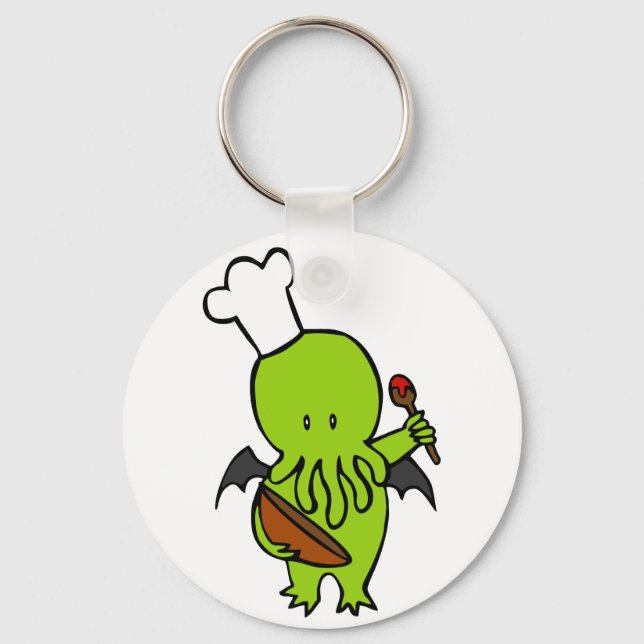 Cook Along With Cthulhu Keychain (Front)