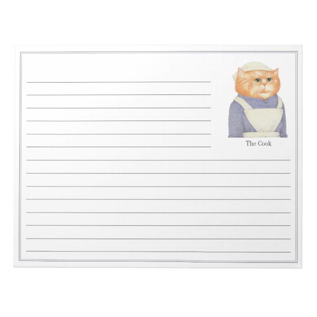 COOK CAT 11x8.5 Notepad + Lines (Front)