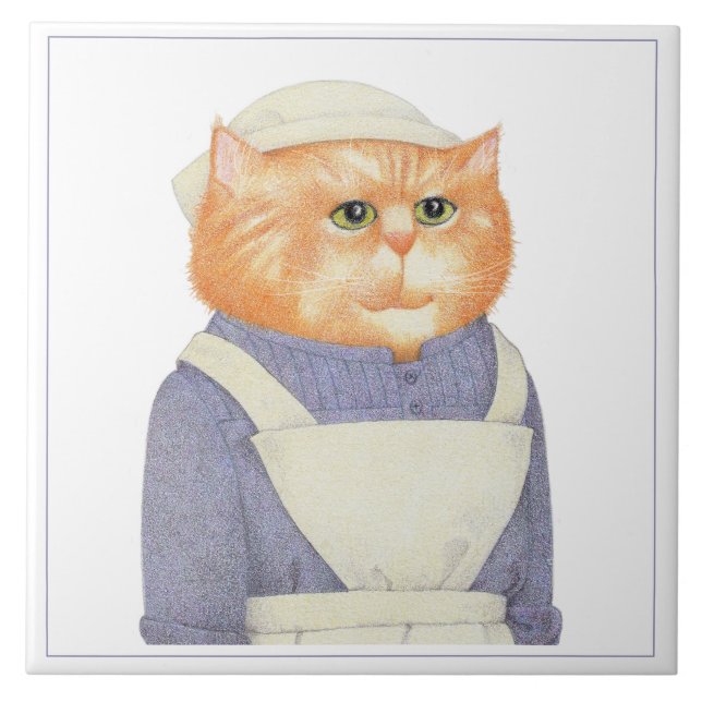 COOK CAT 6" Square Ceramic Tile (Front)