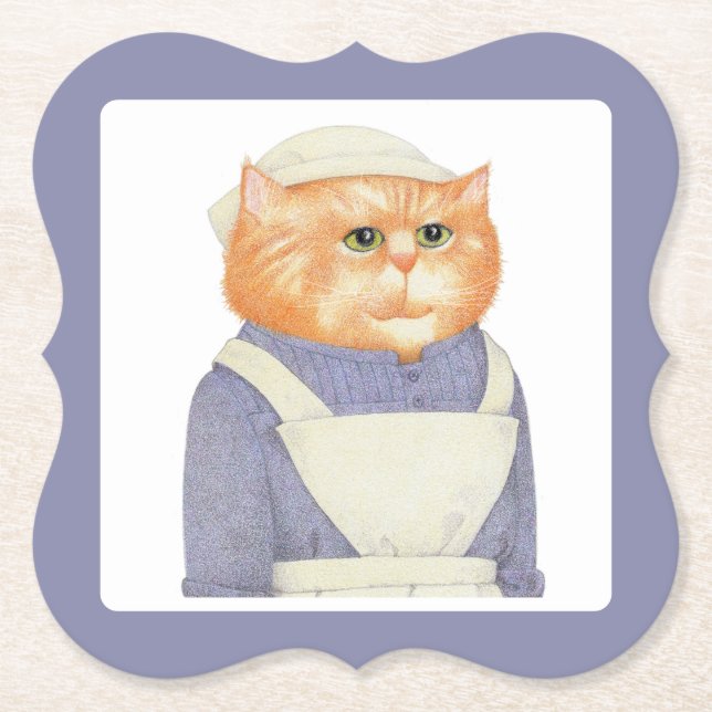 COOK CAT Bracket Paper Coasters  (Front)