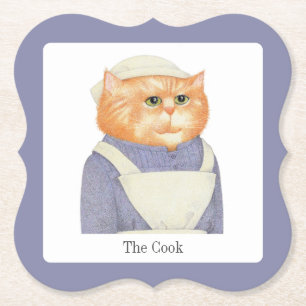 COOK CAT Bracket Paper Coasters + Text