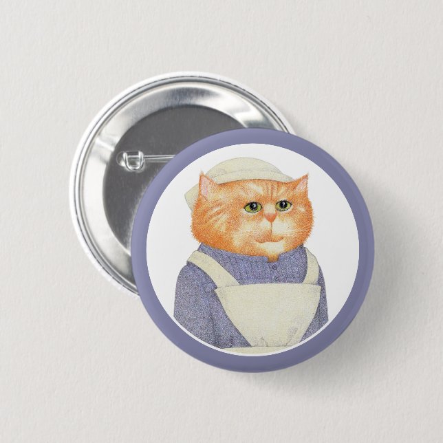 COOK CAT Round Pin Button (Front & Back)