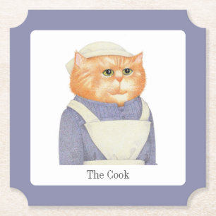 COOK CAT Ticket Paper Coasters + Text