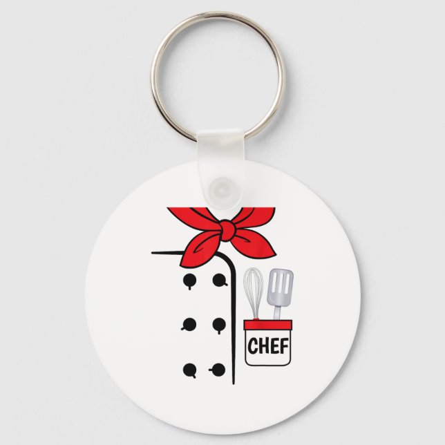 Cook Chef Coat Costume Funny Halloween Shirt Kids  Keychain (Front)