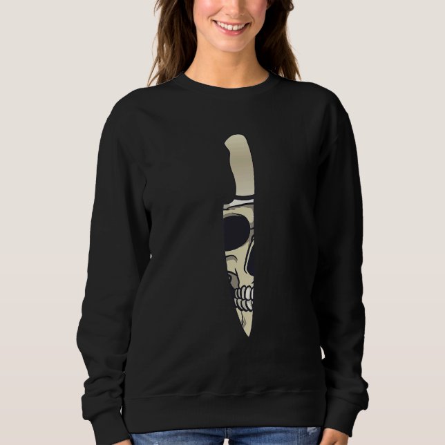 Cook Chef Cooking Knife Skull Sweatshirt (Front)