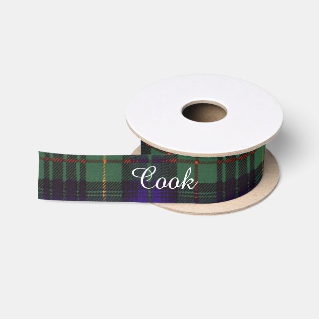 Cook clan Plaid Scottish kilt tartan Satin Ribbon (Spool)