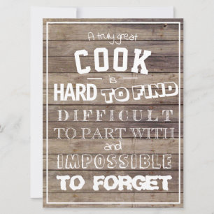 Cook culinary chef modern trendy cool typography card
