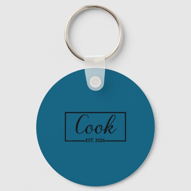Cook Est 2026 Chef Cooking Keychain (Front)