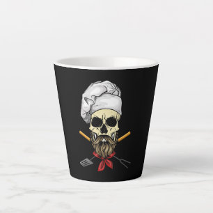 Cook Grill Master Chef Skull Face Halloween Gift Latte Mug
